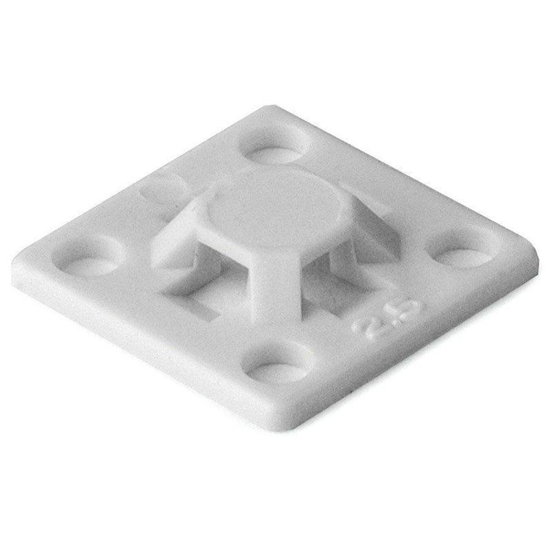 HellermannTyton - Befestigungssockel und -element für Kabelbinder Klebesockel MB2A PA66 WH 100 13x13mm, weiß − 100 Stück
