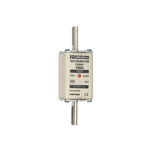 Mersen - Messersicherung NH-Sicherungseinsatz SF NH1GG69V160 Gr.1 gG 160A/690V KM − 3 Stück