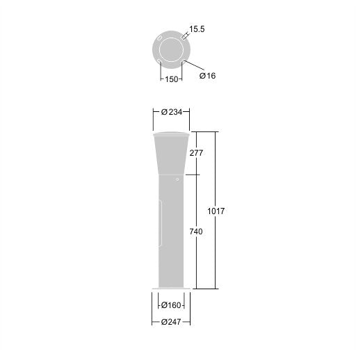 Thorn - Straßen - und Platzleuchte LED - Poller CN B 8L35 #96679073 830