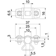 OBO Bettermann - Befestigungsschelle für Kabel/Rohre Abstandschelle ASL 733 10 A2 mit Langloch 8-10mm − 25 Stück