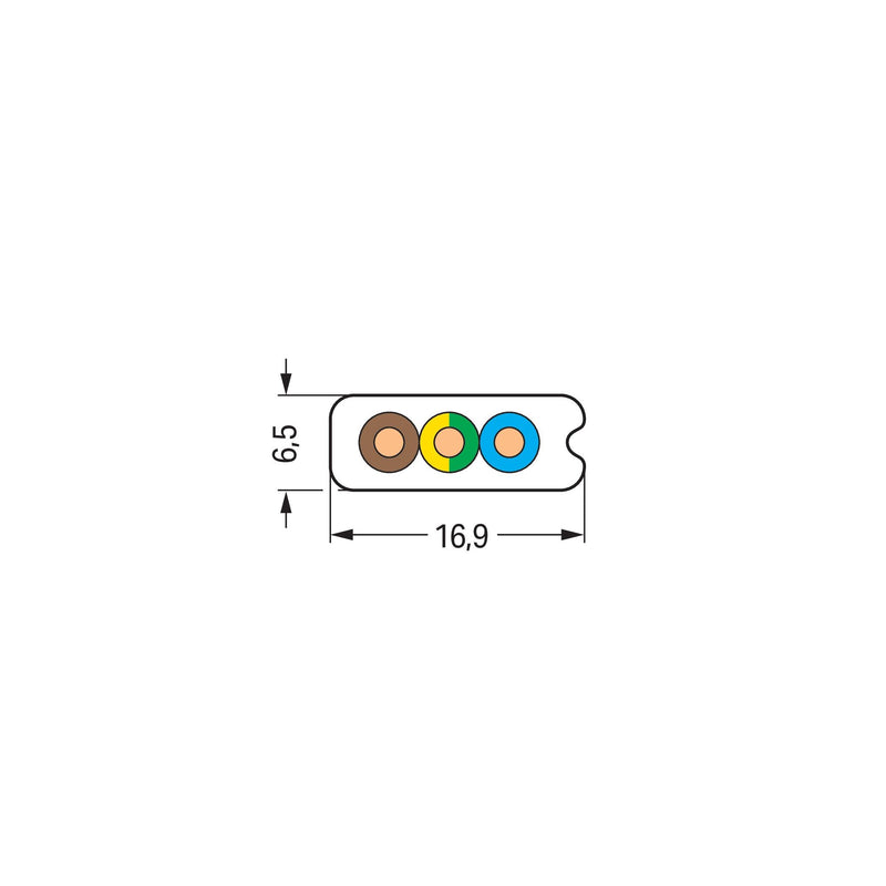 WAGO - Energiekabel < 1 kV, für ortsveränderlichen Einsatz Flachleitung 897-232 B2ca,3G2,5 mm²