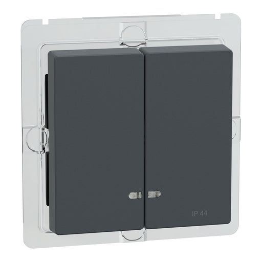 Merten - Abdeckung/Bedienelement für Installationsschalterprogramme Doppelwippe anth MEG3424-0414 Kontrollfenster IP44