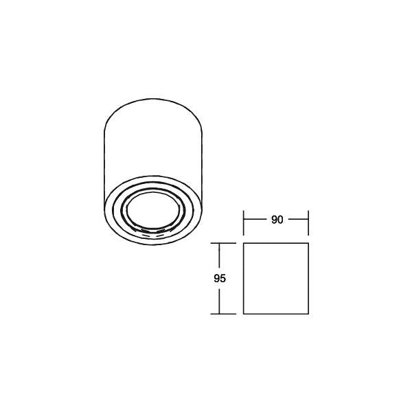 Brumberg Leuchten - Downlight/Strahler/Flutlicht Anbaumodul rund 45107560 strukturschwarz