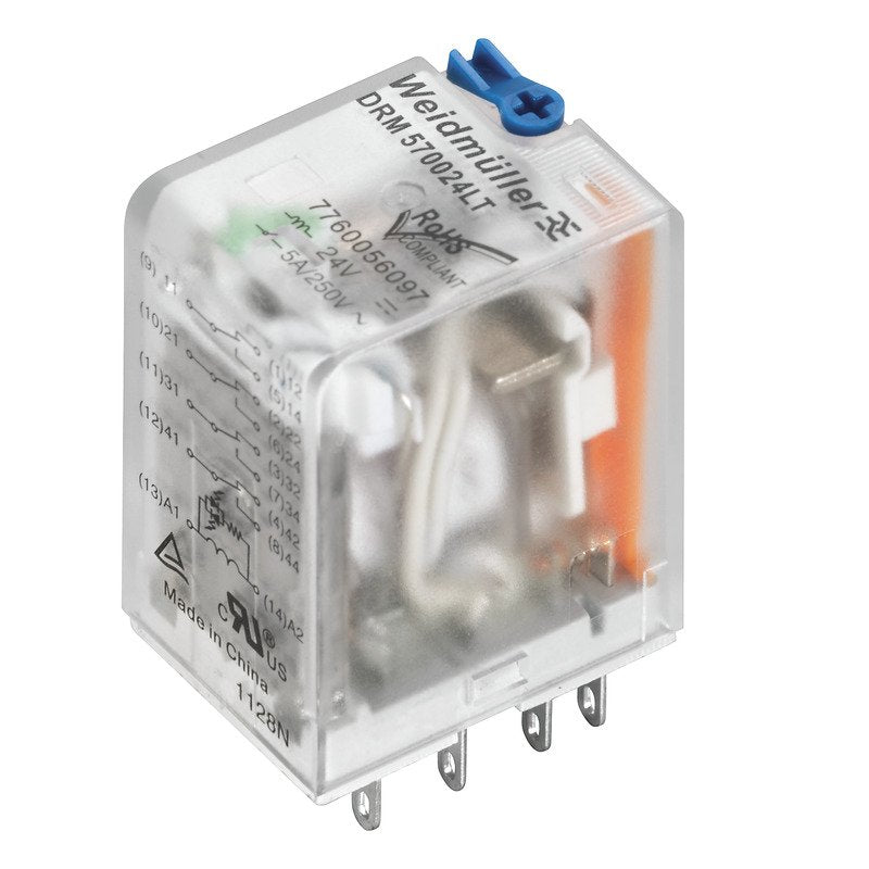 Weidmüller - Schaltrelais Miniatur-Industrierelais DRM570048LT 48VDC 4Wechsler − 20 Stück