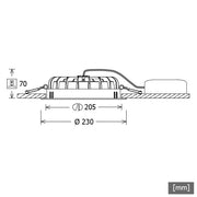 LTS Licht&Leuchten - Downlight/Strahler/Flutlicht LED-Einbaudownlight VTFL-R 102.830 SI 3000K inkl.Konverter