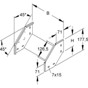 Niedax - Bogen für Kabelrinne Universal-Fallstück RFDU 100.100-1.5S OV 2x45°, 100x100mm