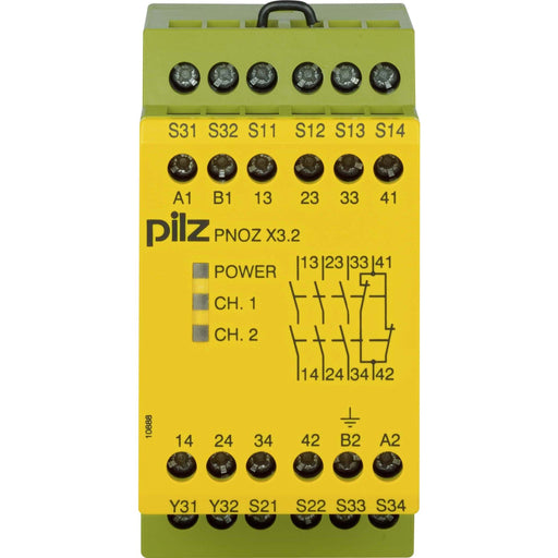 Pilz - Gerät zur Überwachung von sicherheitsgerichteten Stromkreisen Not-Aus-Schaltgerät PNOZ X3.2 #774309 230AC24DC3n/o1n/c1so