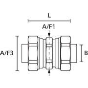 HellermannTyton - Verbinder für Wellschläuche Metallverschraubung 166-31701(10) Kompressionskuppler − 10 Stück