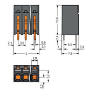 WAGO - Leiterplattenklemme THR-Leiterplattenklemme 2086-1111/000-650 − 84 Stück