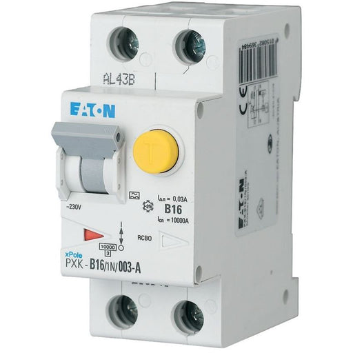 Eaton - Kombination FI-Schalter/Leitungsschutzschalter FI/LS-Kombischalter PXK-C16/1N/003-A C 16A 1p+N, 30mA