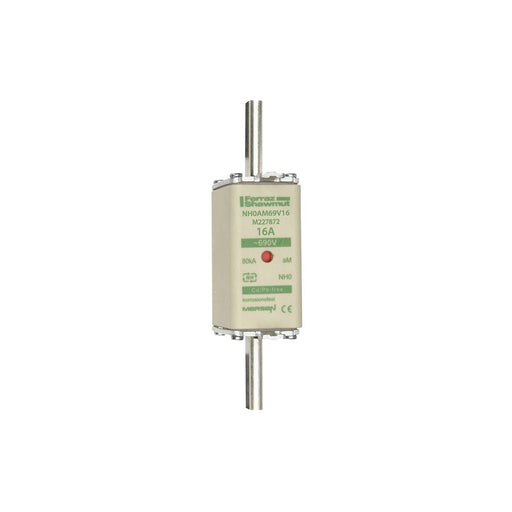 Mersen - Messersicherung Sicherungseinsatz NH aM NH0AM69V16 Gr.0 16A sfü KM − 3 Stück