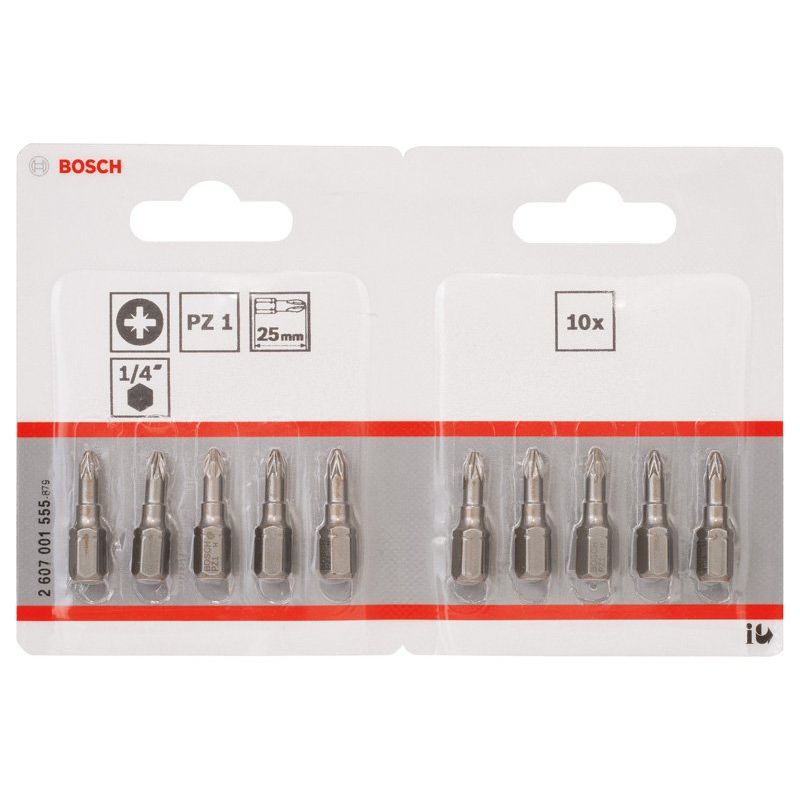 Bosch - Bit Schrauberbit Extra-Hart PZ 2607001555 1, 25 mm, 10er-Pack