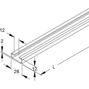 Niedax - Stiel/Profilschiene Ankerschiene 2916/4 GO − 4 Meter