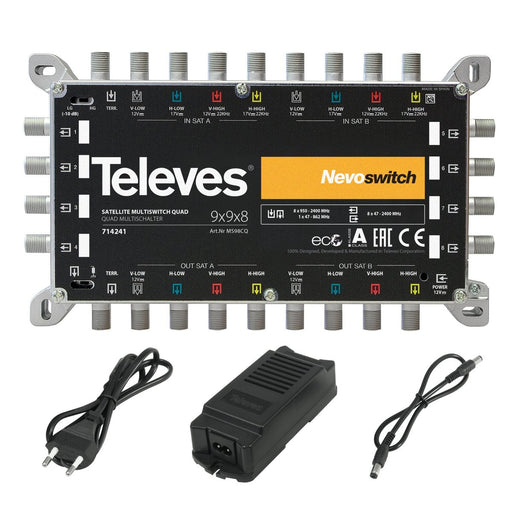 Televes - Multischalter 9 in 8 Guß MS98NCQ NEVO kaskadierb.m.NT