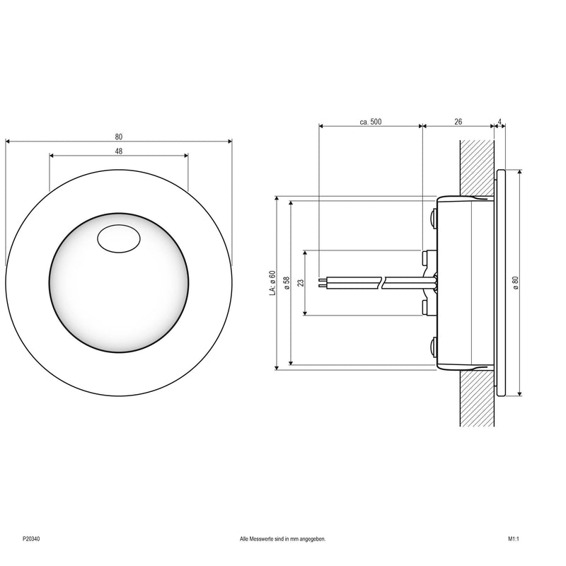 EVN Lichttechnik - Decken-/Wandleuchte LED-Einbauleuchte IP65 P20340 4000K 700mA