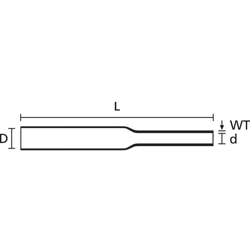 HellermannTyton - Schrumpfschlauch TFE2-30-1220-PTFE-CL − 50 Stück