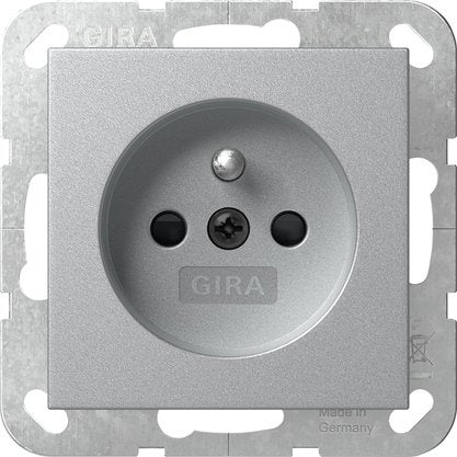 Gira - Steckdose Steckd. Erdstift+SH 448526 Alu