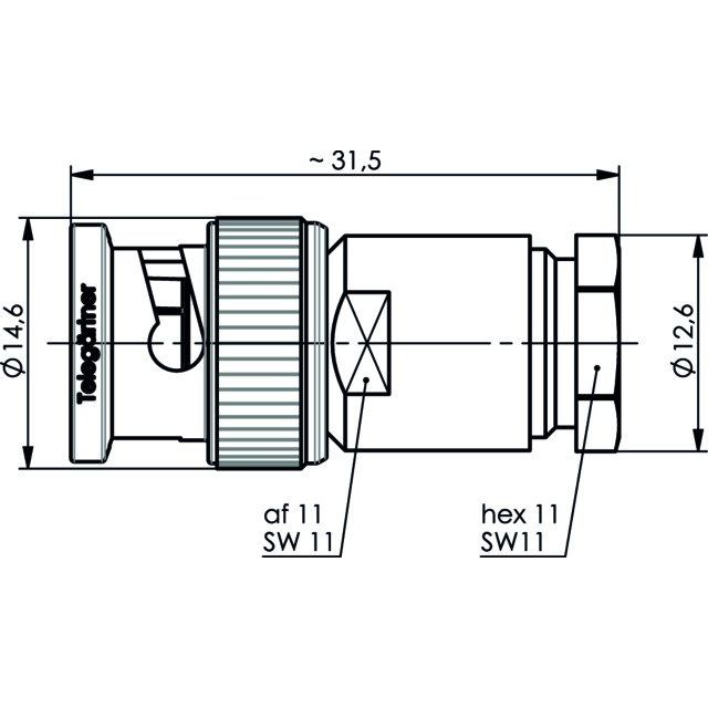 Telegärtner - Koax-Steckverbinder BNC-Kabelstecker 100023343