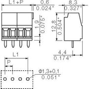 Weidmüller - Leiterplattenklemme LP Klemme Raster 3.5 LM3.5/3/90 3.2 OR − 100 Stück
