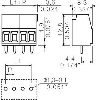 Weidmüller - Leiterplattenklemme LP Klemme Raster 3.5 LM3.5/3/90 3.2 OR − 100 Stück