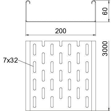 OBO Bettermann - Kabelrinne SKS 620 A2 60x200mm − 3 Meter