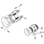 HKL - Kabelverschraubung 2236/13 gr,D=10-12mm − 25 Stück