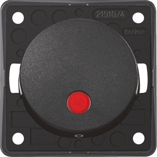 Berker - Installationsschalter Kontroll-Wippschalter 937622535 anth/ma 12V rt Linse