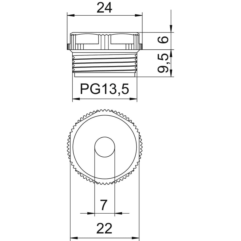 OBO Bettermann - Kabeleinsteckstutzen Einschraubnippel 90 PG13.5 DSMB − 100 Stück