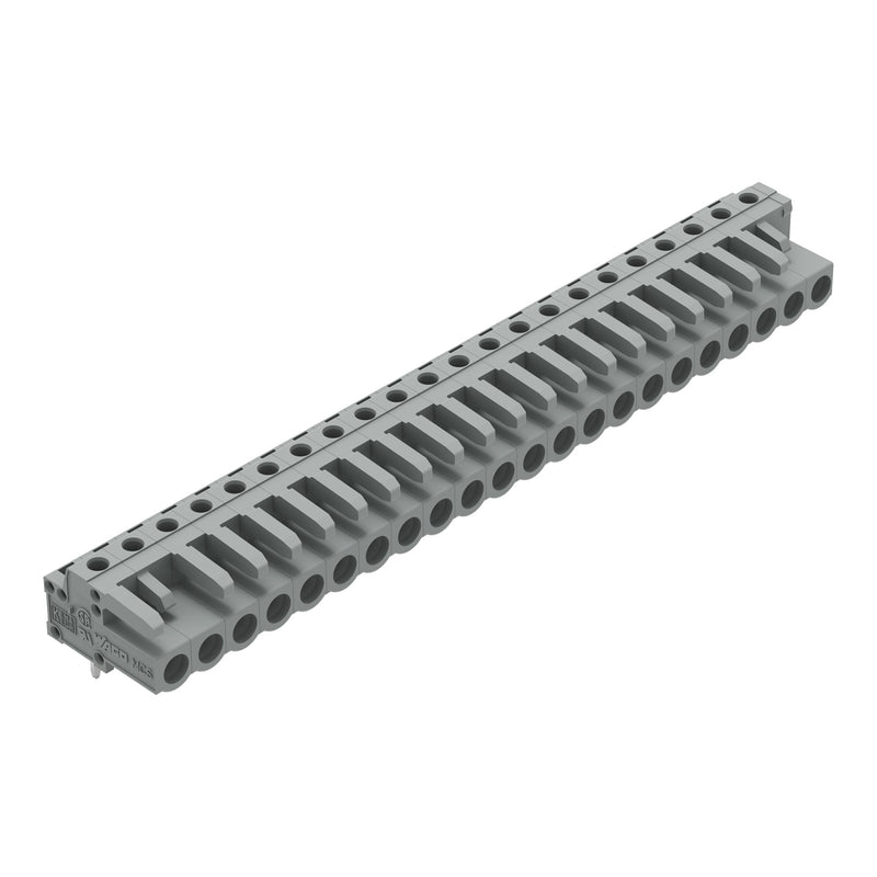 WAGO - Leiterplattensteckverbinder THT-Federleiste abgewink. 232-252 Rastermaß 5mm,grau − 10 Stück