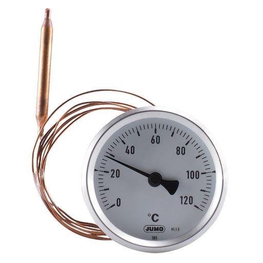 Jumo - Temperaturschalter Zeigerthermometer 00491078 0-120°C,Fernlei.1,5m