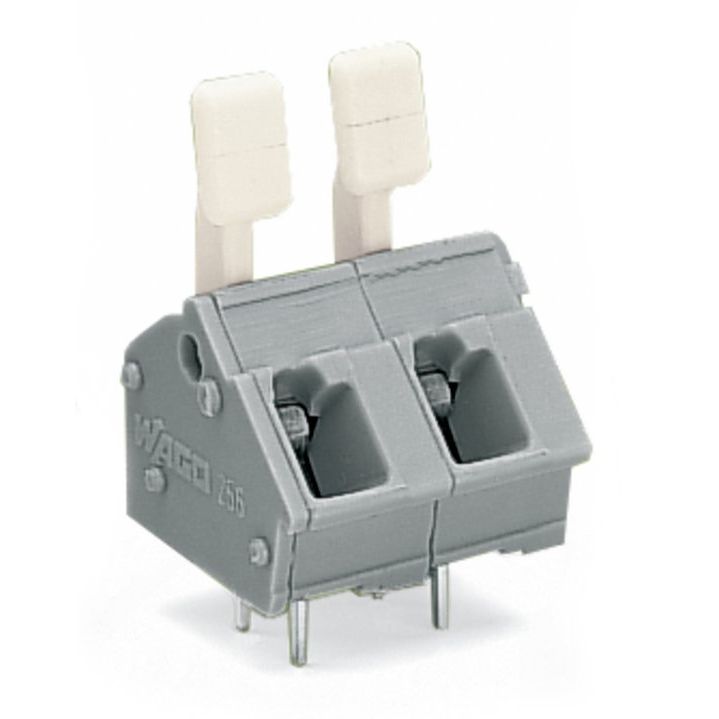 WAGO - Leiterplattenklemme 256-510/333-000 Drücker,2,5 mm²,grau − 15 Stück