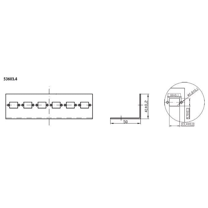 EFB-Elektronik - Frontpanel/Patchpanel leer (Schaltschrank) Verteilerplatte 53603.3 f.4xSC Duplex Kuppl
