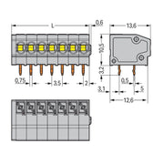 WAGO - Leiterplattenklemme 805-310 Drücker,1,5mm²,grau − 30 Stück