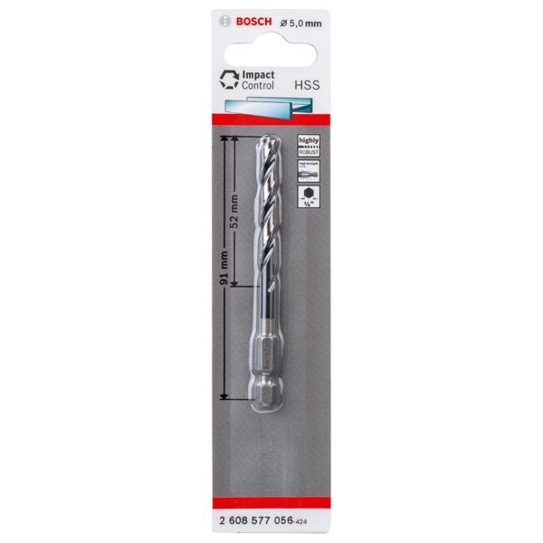 Bosch - Bohrer HSS Spiralbohrer mit 2608577056 Sechskantschaft 5,0