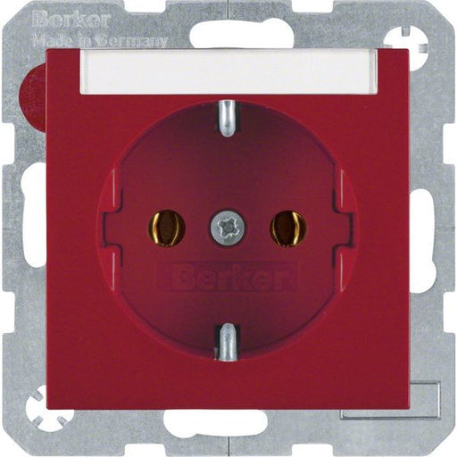 Berker - Steckdose SCHUKO-Steckdose rt/gl 47508902 m.Beschriftungsfeld
