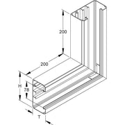 Niedax - Flachwinkel für Geräteeinbaukanal Alu-Flachwinkel GAV 110-78 P