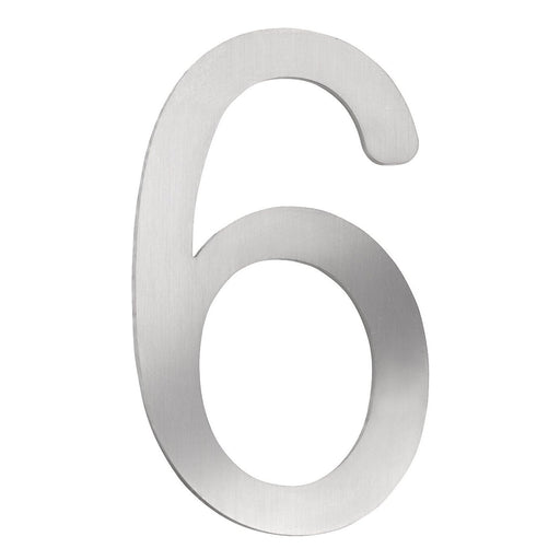 CMD Creativ - Beschriftung Buchstaben/Zahlen Hausnummer 6 Klein HN-6 Edelstahl, 16 cm