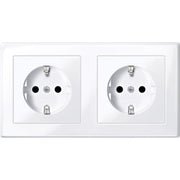 Merten - Steckdose SCHUKO-Steckdose aws/gl MEG2328-1425 Doppel