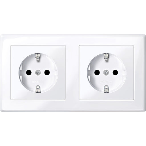 Merten - Steckdose SCHUKO-Steckdose aws/gl MEG2328-1425 Doppel