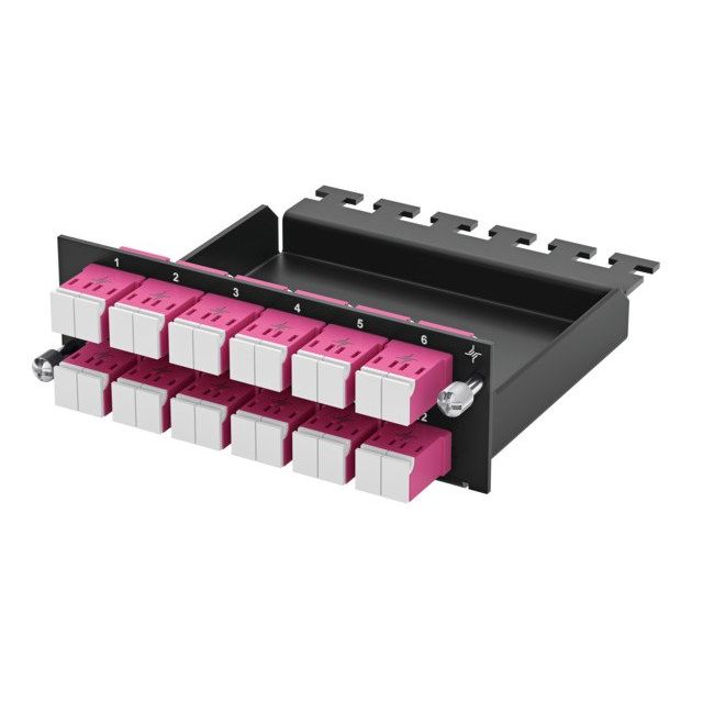 Telegärtner - Moduleinsatz für Patchpanel LWL HD3-ES Patch-Modul 100022372 1 HE 12xLC-D OM4