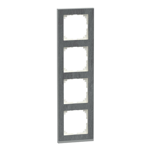 Merten - Abdeckrahmen Decor-Rahmen 4-fach MEG4040-3669 Schiefer/aluminium
