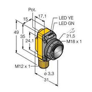 Turck - Reflexions-Lichtschranke Opto Sensor QS18RB6LPQ8 Lichtschranke − 1 Stück
