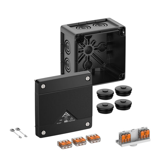 Spelsberg - Dose, Gehäuse für Montage auf der Wand/Decke Abzweigkasten Abox Pro SLK-4²/sw IP66/IP67/IP69
