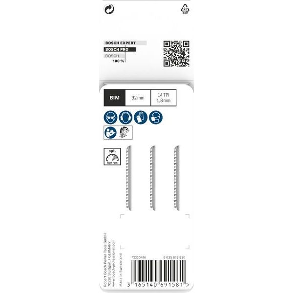 Bosch - Stichsägeblatt PRO Plastics PMMA clean 2608636780 T102BF