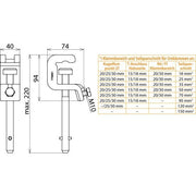DEHN - Anschlusselement für EuK-Vorrichtung Universalklemme UK K25 FL30 SQL m. Spindel