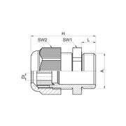 Jacob - Kabelverschraubung Ex-Erweiterungskabel- GHG9601955R0054 verschraubg M25x1,5 − 20 Stück