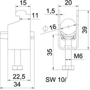 OBO Bettermann - Bügelschelle BS-N1-K-16 A2 12-16mm − 50 Stück