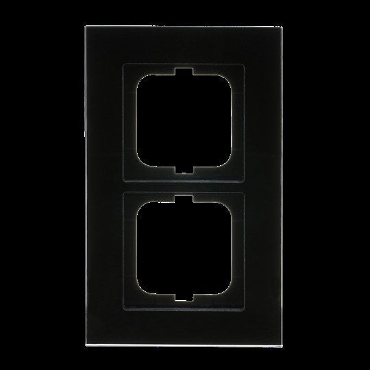 Busch-Jaeger - Abdeckrahmen Rahmen 2-fach 1722-825 schwarz, Glas