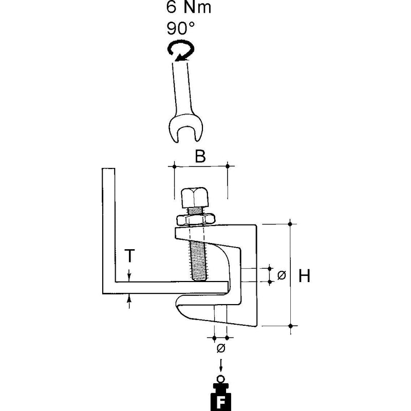 Niedax - Schraubklemme EKLIPS-Stangenbf. BH-8T − 25 Stück