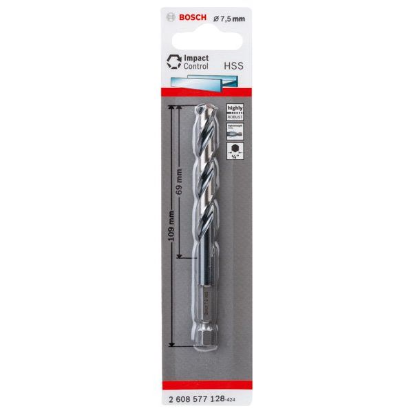 Bosch - Bohrer HSS Spiralbohrer mit 2608577128 Sechskantschaft 7,5